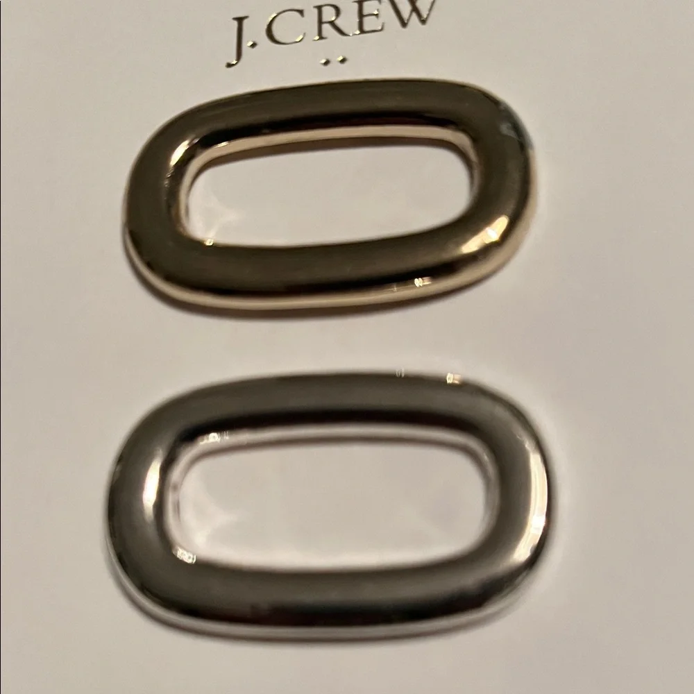 J. Crew Gold/Silver Set of Two Metal Oval Hair Clips/NWT - Picture 8 of 10